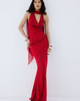 DIOSA SKIRT IN RUBY RED VISCOSE GEORGETTE - De La Vali