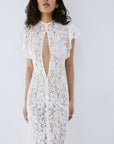 LAIA MAXI DRESS IN IVORY NYLON LACE - De La Vali