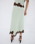 ADRIANA MIDI DRESS IN MINT GREEN DOUBLE SATIN - De La Vali