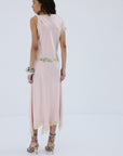 ADRIANA MIDI DRESS IN PINK DOUBLE SATIN - De La Vali