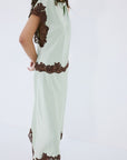 ADRIANA MIDI DRESS IN MINT GREEN DOUBLE SATIN - De La Vali