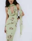DIOSA TOP IN ROSA PALO GREEN VISCOSE GEORGETTE - De La Vali