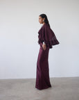 PRECIOSO CAPE IN EARTH SILK CHIFFON