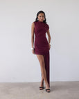 RAVENNA MINI DRESS IN EARTH SPANDEX JERSEY