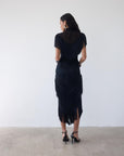TELLUS MIDI DRESS IN BLACK CHIFFON - De La Vali