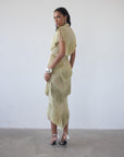 TELLUS MIDI DRESS IN SAND CHIFFON