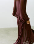 TERRAN MAXI DRESS IN EARTH GEORGETTE CHIFFON - De La Vali