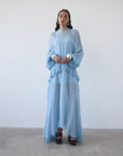TERRAN MAXI DRESS IN SKY GEORGETTE CHIFFON - De La Vali