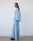TERRAN MAXI DRESS IN SKY GEORGETTE CHIFFON - De La Vali