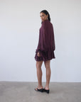 TERRAN MINI DRESS IN EARTH GEORGETTE CHIFFON