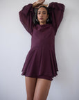 TERRAN MINI DRESS IN EARTH GEORGETTE CHIFFON - De La Vali