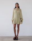 TERRAN MINI DRESS IN SAND GEORGETTE CHIFFON - De La Vali