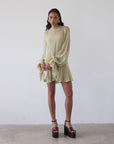 TERRAN MINI DRESS IN SAND GEORGETTE CHIFFON