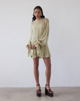 TERRAN MINI DRESS IN SAND GEORGETTE CHIFFON - De La Vali