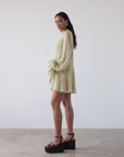 TERRAN MINI DRESS IN SAND GEORGETTE CHIFFON - De La Vali