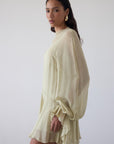 TERRAN MINI DRESS IN SAND GEORGETTE CHIFFON - De La Vali