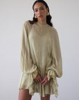TERRAN MINI DRESS IN SAND GEORGETTE CHIFFON - De La Vali