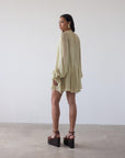 TERRAN MINI DRESS IN SAND GEORGETTE CHIFFON - De La Vali