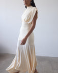 VASUDHA MIDI DRESS IN CREAM JERSEY