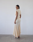 VASUDHA MIDI DRESS IN CREAM JERSEY - De La Vali