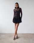BRISA MINI DRESS IN BLACK LACE
