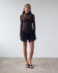 BRISA MINI DRESS IN BLACK LACE - De La Vali
