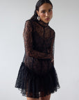 BRISA MINI DRESS IN BLACK LACE - De La Vali