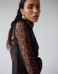 BRISA MINI DRESS IN BLACK LACE - De La Vali