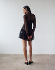 BRISA MINI DRESS IN BLACK LACE - De La Vali