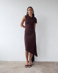 BRUBU MIDI DRESS IN CEDAR JERSEY