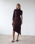 BRUBU MIDI DRESS IN CEDAR JERSEY