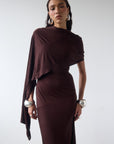 BRUBU MIDI DRESS IN CEDAR JERSEY