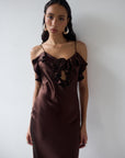 ESPERANAZA MAXI DRESS IN CEDAR SILK SATIN