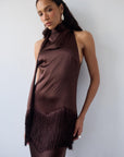 KHAMSIN MAXI DRESS IN CEDAR SILK SATIN