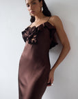 ESPERANAZA MAXI DRESS IN CEDAR SILK SATIN