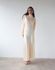 BAYAMO LONG DRESS IN CREAM SILK SATIN
