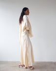BAYAMO LONG DRESS IN CREAM SILK SATIN - De La Vali