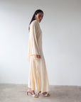 BAYAMO LONG DRESS IN CREAM SILK SATIN