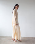 BAYAMO LONG DRESS IN CREAM SILK SATIN - De La Vali