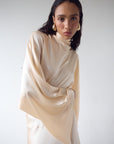 BAYAMO LONG DRESS IN CREAM SILK SATIN - De La Vali