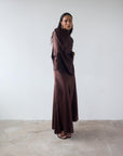 BAYAMO LONG DRESS IN CEDAR SILK SATIN - De La Vali