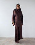 BAYAMO LONG DRESS IN CEDAR SILK SATIN
