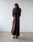 BAYAMO LONG DRESS IN CEDAR SILK SATIN - De La Vali