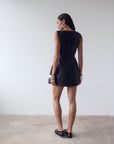 PAMPERO MINI DRESS IN BLACK TWILL - De La Vali