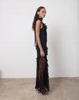 LESTE MAXI DRESS IN BLACK GEORGETTE