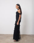 LESTE MAXI DRESS IN BLACK GEORGETTE