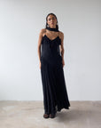 HARMATTAN MIDI DRESS IN BLACK GEORGETTE - De La Vali