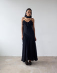 HARMATTAN MIDI DRESS IN BLACK GEORGETTE