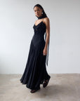 HARMATTAN MIDI DRESS IN BLACK GEORGETTE