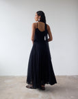HARMATTAN MIDI DRESS IN BLACK GEORGETTE